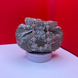 Brand new Beaded Sequin Evening Clutch Bag, Bridal Wedding Purse, 9.25"W,7.5"H